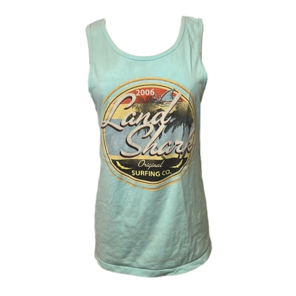 Unisex Vintage Land Shark Margaritaville Tank Top - Picture 1 of 10